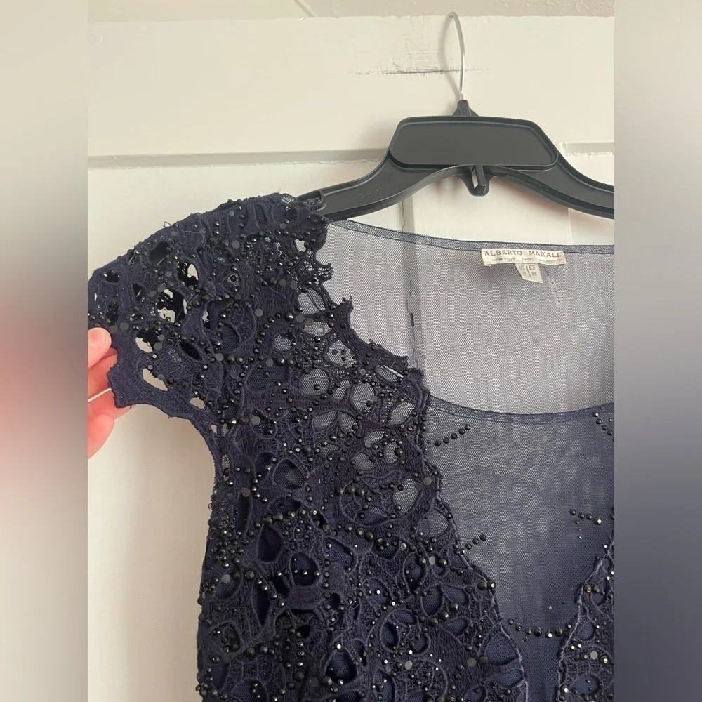 Alberto Makali Beautiful open back mini Sequined cocktail Dress Size 8
